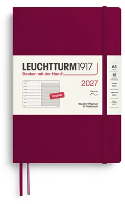 Produktbild von LEUCHTTURM1917 Wochenkalender 2027 Medium (A5) mit Notizbuch, liniert - Terminpl
