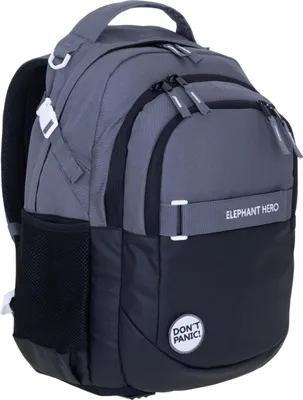 Produktbild von Schulrucksack Jungen 3 Teile Set Elephant Hero Signature Rucksack Schultasche Sporttasche Mäppchen Box 13047 Color Block Schwarz Anthrazit rsm