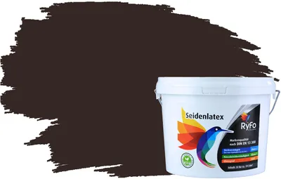 Produktbild von RyFo Colors Seidenlatex Trend Brauntöne Schwarzbraun 3l  - bunte Innenfarbe, weitere Braun Farbtöne und Größen erhältlich