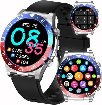 Produktbild von Herren-Smartwatch 1,4" AMOLED Fitness Tracker mit Herzfrequenz-, Schlaf- und Blutsauerstoffmonitor, Bluetooth-Anrufe, IP67 wasserdicht, Schrittzähler
