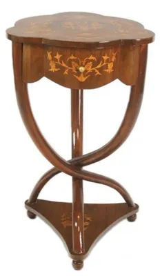Produktbild von Casa Padrino Biedermeier Schubladen Schrank Mahagoni Intarsien - Handgefertigt aus Massivholz - Nachtschrank Nachttisch Kommode - 45 x 45 x 75 cm