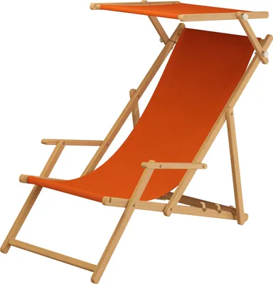 Produktbild von Liegestuhl terracotta Gartenliege Strandliege Sonnendach Tisch Kissen Buche hell 10-309NSTKH