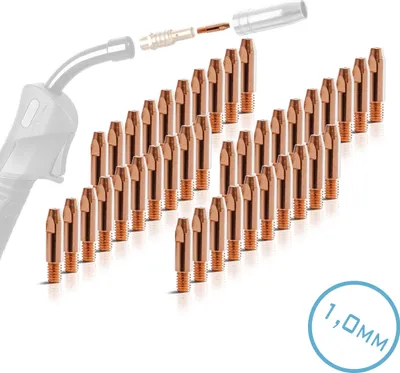 Obrázek produktu pro STAHLWERK 2 x kontaktní hroty AK25 MB25 Kontaktní hroty M6x28 1,0 mm MIG MAG
