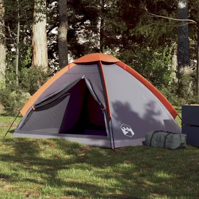 Produktbild von Möbel Kuppel-Campingzelt 2 Personen Grau und Orange Wasserdicht - Campingzelte 94761