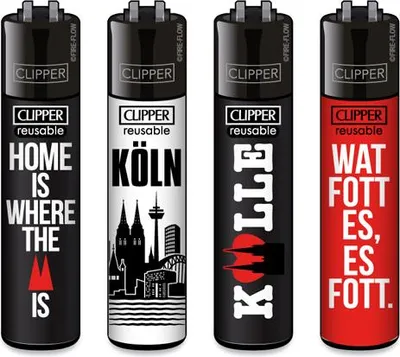 Produktbild von Clipper Reibrad Feuerzeuge FFX Köln #1, 4 Stück