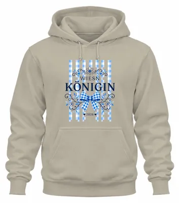 Produktbild von Wiesn Königin 2026 Trachtenshirt Lederhose Hoodie Kapuzenpullover, Natur, S