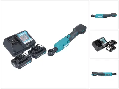 Produktbild von Makita WR 100 DWA Akku Ratschenschrauber 12 V 47,5 Nm 1/4" 3/8" + 2x Akku 2,0 Ah + Ladegerät