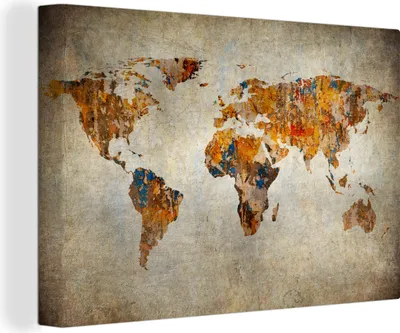 Zdjęcie produktu dla OneMillionCanvasses® - Obraz na płótnie - Fototapeta na płótnie - Mapa świata - Vintage - Abstrakcyjna - Dzieci - Chłopcy - Dziewczynki -