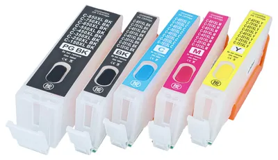 Produktbild von vhbw 5er-Pack Refill Tintenpatrone Leer Mehrfarbig kompatibel mit Canon Pixma IX6800, IP7200, IP7250, IP8750 Drucker, CISS - mit Chip (Kompatibel)
