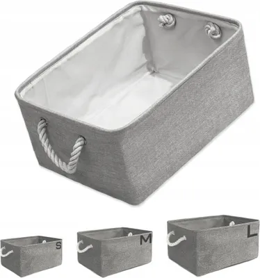 Produktbild von Set 3x Organisatoren (S, M, L), Aufbewahrungskörbe, Organisationsboxen, Grau