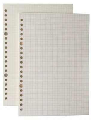 Immagine prodotto di Carta da ricarica A5 a quadretti, con 20 fori, confezione da 2, 120 fogli, grammatura 80 g/m²