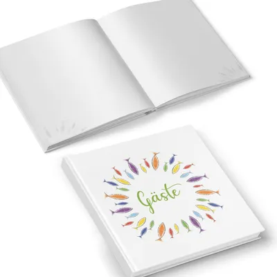 Produktbild von kleines Gästebuch für Kommunion, Taufe - bunte Fische