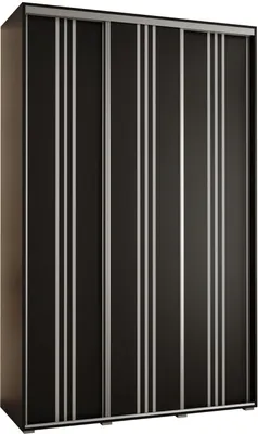 Produktbild von MEBLE KRYSPOL Davos 6 Schrank, drei Türen - 235,2x160x45 cm - Schwarz Schwarz Silber