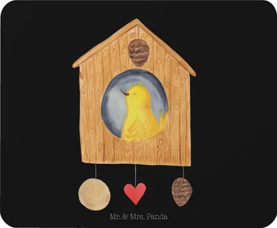 Produktbild von Mr. & Mrs. Panda Mauspad Vogelhaus Home - Schwarz - Geschenk, Hausbau, mausteppich, Haus, laptop, Mousepad, Vogel, Sweet, Mouse Pad, Lustige Sprüche