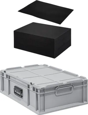 Produktbild von Eurobox NextGen Portable mit Rasterschaumstoff & Schaumstoffeinlage  Germany | HxBxT 18,5x40x60cm | 34 Liter | Eurobehälter, Transportbox, Transportbehälter, Stapelbehälter