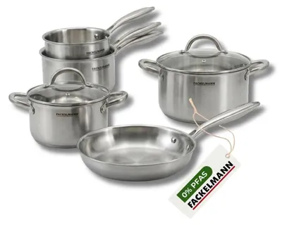 Image de Poêle à Frire 24 cm, Casseroles 14 et 18 cm, Faitouts 20 24 cm inox 18/10 Triply Fackelmann Vita3