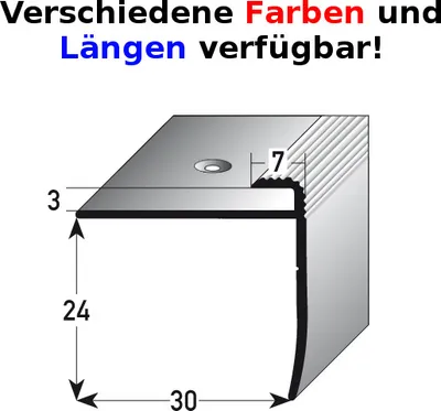 Produktbild von Einschubprofil "Annidale", mit Nase für Böden mit 3 mm Stärke, Aluminium eloxiert, gebohrt-goldfarbig-1000