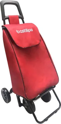 Produktbild von Famanu Einkaufstrolley mit 4 klappbaren Rädern - 37L Vermiljoenrot