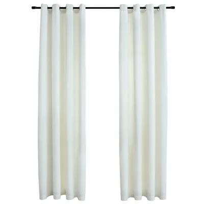 Zdjęcie produktu dla vidaXL Zasłony zaciemniające z oczkami 2 szt. aksamitny krem 140x175 cm