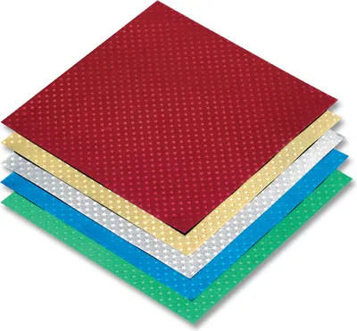 Produktbild von folia 9951 Faltblätter Alufolie mit Sternchen, 5 Farben, 10 x 10 cm, mehrfarbig, 50-teilig (1 Set)