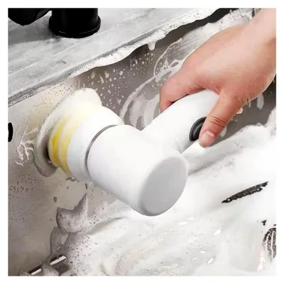 Produktbild von Elektrische Reinigungsbürste mit 3 austauschbaren Bürsten, Handheld Bürste für 360° Reinigung von Dusche, Bad und Küche