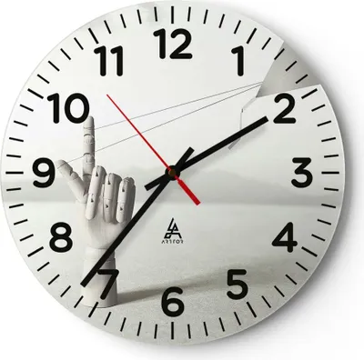 Produktbild von Wanduhr - Rund - Glasuhr - Modern Hand Drachen - 30x30cm - Schleichendes Uhrwerk - Lautlos - zum Aufhängen bereit - Dekoration Modern - Wanddekoration aus Glas - C4AR30x30-4697