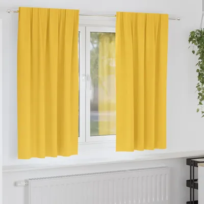 Produktbild von Verdunkelungs-Vorhänge mit Ringen 2 pcs Senfgelb 175 x 140 cm