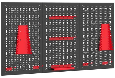 Obrázek produktu pro Sada organizérů na nářadí s perforovanou deskou, 3 kusy, rozměry 60x40 cm, 28 dílů