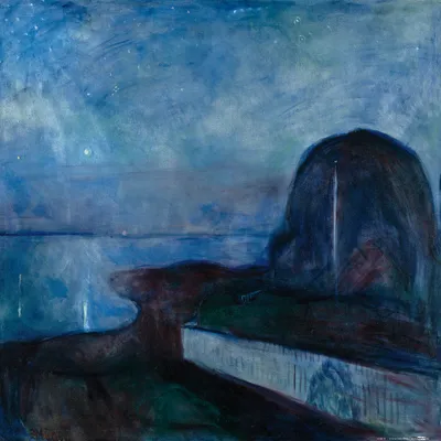 Produktbild von Edvard Munch Kunstdruck Bild - Sternennacht, 1893 (40 x 40 cm)