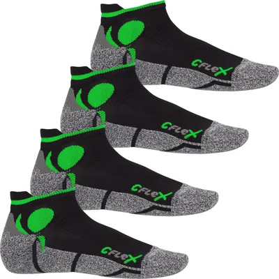 Produktbild von CFLEX Damen und Herren Running Funktions-Sneakersocken (4 Paar) Laufsocken- Schwarz-Grün 43-46