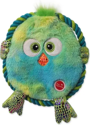Zdjęcie produktu dla Zabawka dla psa Fantasy Monsters szeleszczący kurczak ze sznurem zielony 18cm