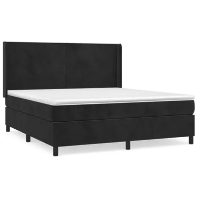 Produktbild von vidaXL Boxspringbett mit Matratze Schwarz 160x200 cm Samt