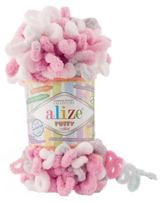 100g Strickgarn ALIZE Puffy Color, 100% Polyester, 6370
