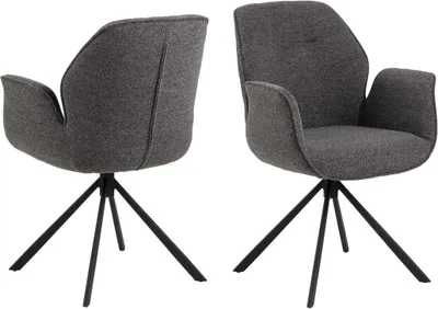 Produktbild von AC Design Aura, Gepolsterter Sitz, Stoff, Anthrazit, Gepolsterte Rückenlehne, Stoff, Anthrazit