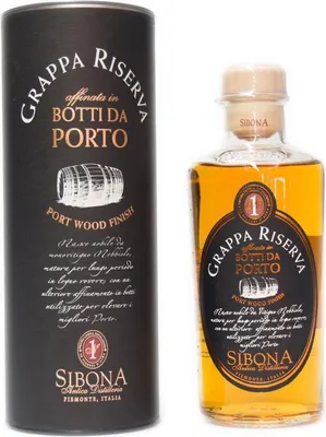 Produktbild von Sibona Grappa di Riserva Botti da Porto + Box 500ml 40% Vol.