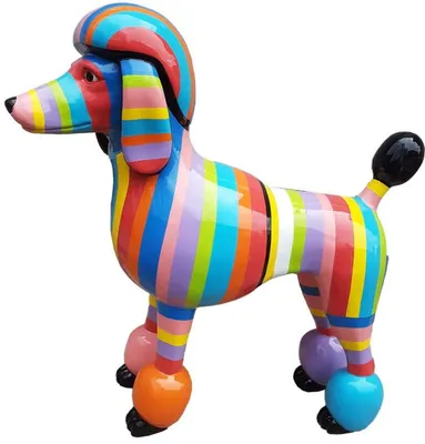 Produktbild von Abstrakte Pudel Figur Statue Skulptur 63cm Statue Skulpturen Bunte Skulptur Hund