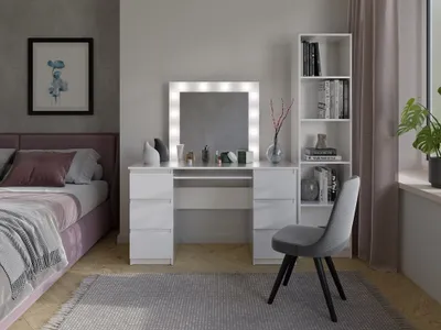 Produktbild von Elegante Schminktisch mit Spiegel, LED Licht und Stauraum