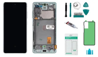 Produktbild von Samsung Galaxy S20 FE 4G (G780) Display blau (Cloud Mint) - Set