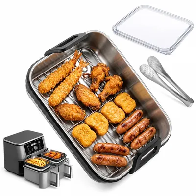 Productafbeelding van Glazen Ovenvorm voor Airfryer met Siliconen Ring en Vaatwasmachinebestendig