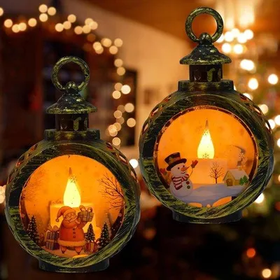Productafbeelding van Kerstlantaarns met LED-licht voor Kerstmis en decoratie - windlicht zwart 85 x 12 cm .