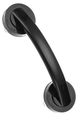 Bad-Duschgriffe 23 cm, Saugnapf, rutschfest, schwarz