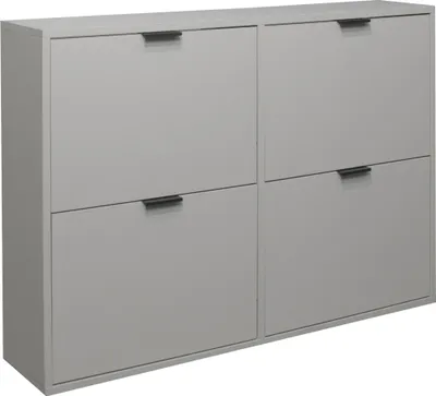 Produktbild von Schuhkipper >Bonnie< in kreidegrau matt lack - 120x86x25cm (BxHxT)