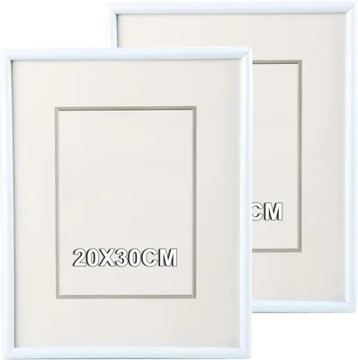 Imagen del producto de Marco de fotos de 20 x 30 cm, color blanco, 2 unidades, para decoración de paredes