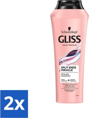 Productafbeelding van Gliss - Shampoo - Spliss Wunder - Voor beschadigd haar - 250 ml - Voordeelverpakking - 2 stuks