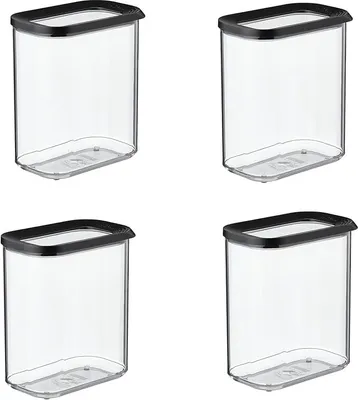 Produktbild von Mepal | Vorratsdosen Spar-Set 4-tlg. | Modula 1500 ml | Frischhaltedosen | ideal für trockene Lebensmittel | Nordic Black