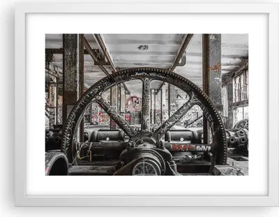 Produktbild von Gerahmtes Poster - Weißer Rahmen - Maschine Industrie Graffiti - 40x30 cm - Wand Bild - Wanddeko - Wandbilder - Wandposter - Bilderrahmen - Bilder - Kunstdruck - Wandbild - P2WAA40x30-4304