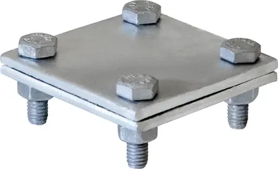 Image de Raccord croisé Obermoser, acier, galvanisé à chaud, 52x52, 3 mm, plat/plat, 1 pièce.