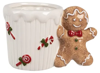 Obrázok produktu pre Hrnček Clayre & Eef Gingerbread Man 350 ml bielo-hnedá keramika