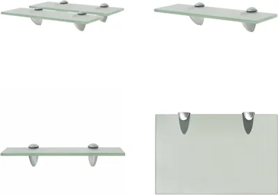 Productafbeelding van vidaXL Zwevende Planken, 2 stuks, glas, 30x20 cm, 8 mm - Zwevende plank - Zwevende planken - Wandplank - Wandplanken