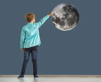 Zdjęcie produktu dla Naklejka ścienna Decords – Pełnia księżyca z gwiazdami, 460 x 460 cm
